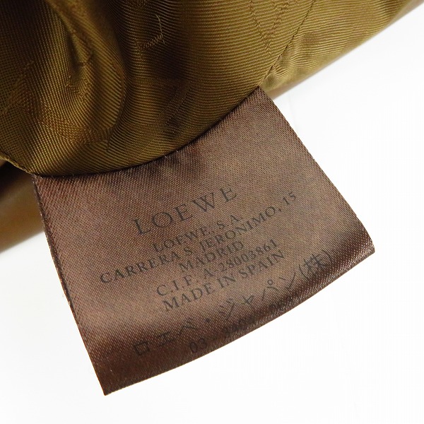 実際に弊社で買取させて頂いたLOEWE/ロエベ ラムレザー シングルライダースジャケット ブラウン/50の画像 3枚目