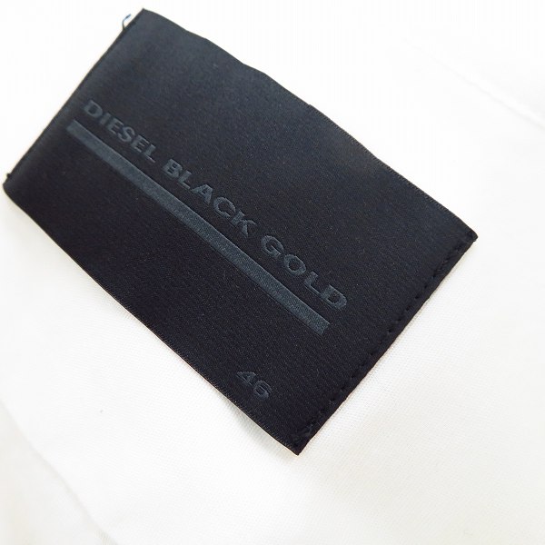 実際に弊社で買取させて頂いたDIESEL BLACK GOLD/ディーゼルブラックゴールド バックプリント 長袖シャツ ホワイト/46の画像 2枚目