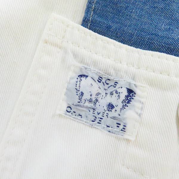 実際に弊社で買取させて頂いたHOLLYWOOD RANCH MARKET/ハリウッドランチマーケット ストライプ切替 白デニム カバーオール/3の画像 5枚目