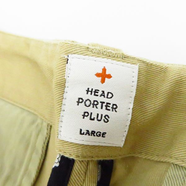 実際に弊社で買取させて頂いた【未使用】HEAD PORTER PLUS/ヘッドポータープラス ペイズリー切替 チノパンツ ベージュ/Lの画像 3枚目