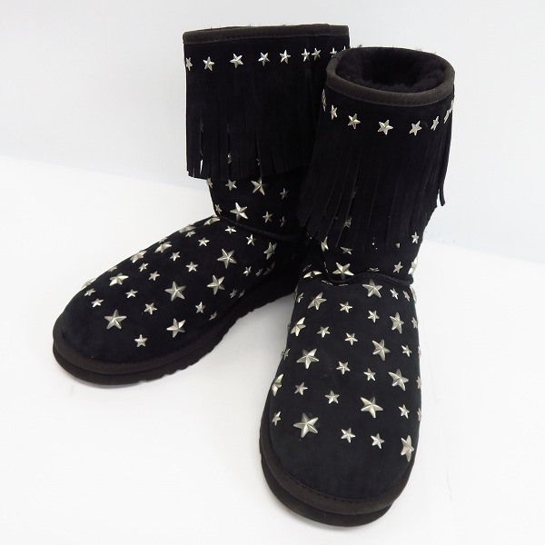実際に弊社で買取させて頂いたUGG×JIMMY CHOO/アグ×ジミーチュウ フリンジ スタッズ ムートンブーツ ブラック F23010H/ 26.0 
