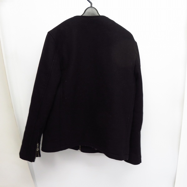 実際に弊社で買取させて頂いたHARE/ハレ ウール混 ノーカラー ジップジャケットブラック/Sの画像 1枚目