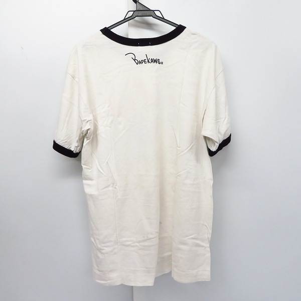 実際に弊社で買取させて頂いたA BATHING APE/アベイシングエイプ×KAWS/カウズ コラボ プリント半袖Tシャツ size：Lの画像 1枚目