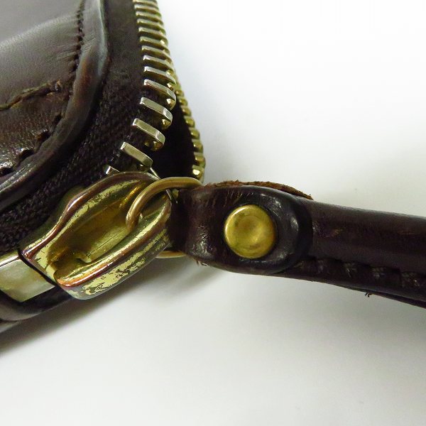 実際に弊社で買取させて頂いたDaniel&Bob/ダニエル＆ボブ クラッチバッグ レザー ラウンドジップ ブラウンの画像 6枚目