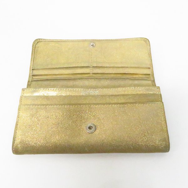 実際に弊社で買取させて頂いたJIMMY CHOO/ジミーチュウ スタースタッズ スウェードレザー 二つ折り長財布の画像 3枚目