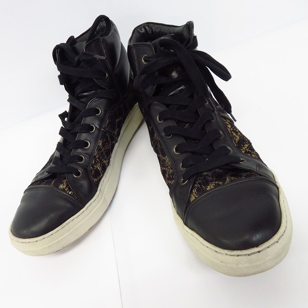 実際に弊社で買取させて頂いたMIHARA YASUHIRO/ミハラヤスヒロ 西陣織切替 ハイカットスニーカー ビブラムソール/27