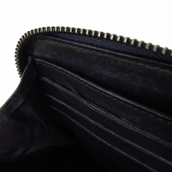 実際に弊社で買取させて頂いたJIMMY CHOO/ジミーチュウ スタースタッズ レザー ラウンドファスナー長財布 ネイビーの画像 5枚目