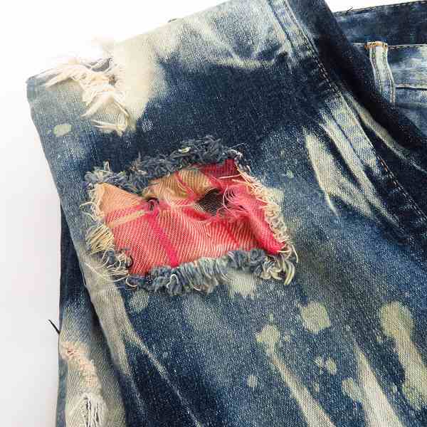 実際に弊社で買取させて頂いたLGB/ルグランブルー S-WOLF-B2D+BR+L 星条旗 クラッシュリペア デニム 30の画像 8枚目