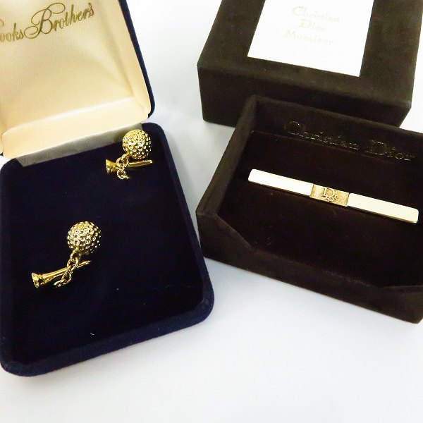 実際に弊社で買取させて頂いたChristian Dior/DOMINIQUE FRANCE/Brooks Brothers/ROYAL COPENHAGEN/STRATTON 等 カフス/ネクタイピン/7点セットの画像 3枚目