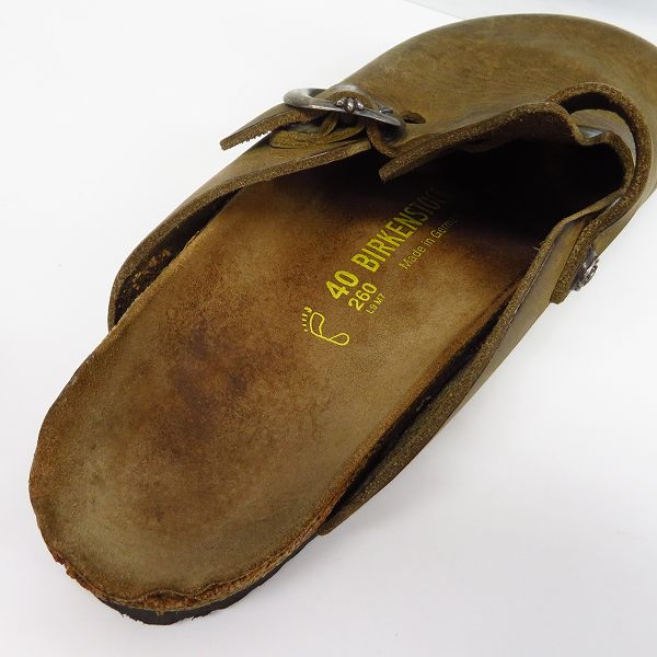 実際に弊社で買取させて頂いた【難有】CHROME HEARTS/クロムハーツ×BIRKENSTOCK/ビルケンシュトック  ボストン ガンスリンガーレザーサンダル/40の画像 5枚目