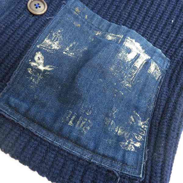 実際に弊社で買取させて頂いたBLUE BLUE/ブルーブルー ポケットペイント加工 ニットジャケット size：2の画像 6枚目