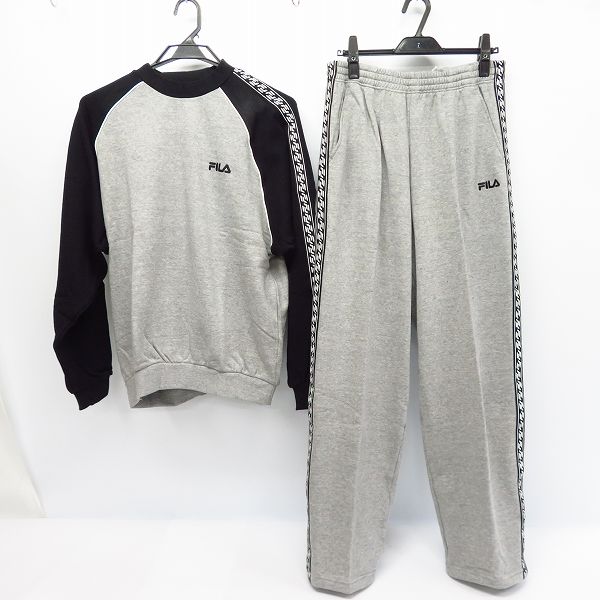 実際に弊社で買取させて頂いた【未使用】FILA/フィラ ロゴライン スウェット/スエット トレーナー/パンツ Size：XL 2点セット