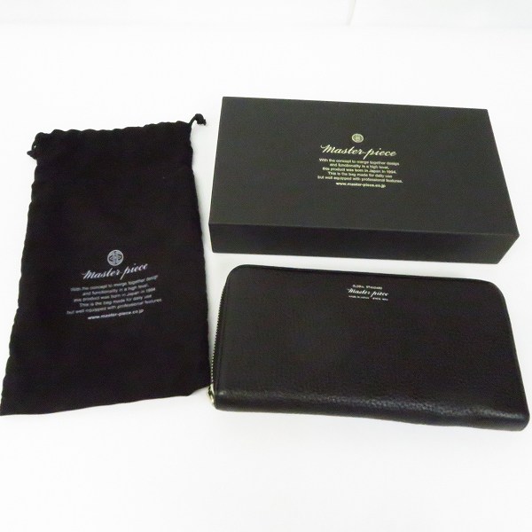 実際に弊社で買取させて頂いたMASTERPIECE/マスターピース ラウンドジップウォレット/長財布 シボ革の画像 6枚目