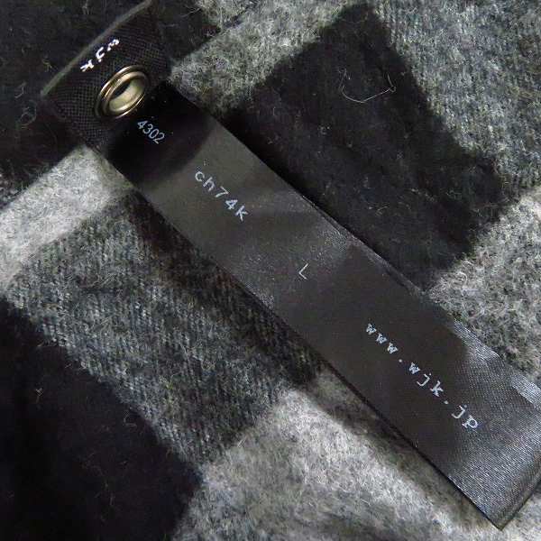 実際に弊社で買取させて頂いたwjk/ダブルジェーケー ブロックチェック フックシャツ/4302 CH74K/Lの画像 2枚目