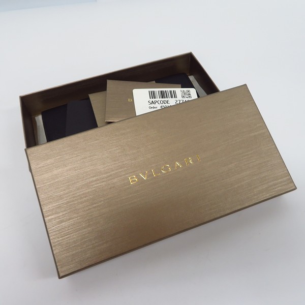 実際に弊社で買取させて頂いたBVLGARI/ブルガリ クラシコ グレインレザー 長財布 ブラック 27746の画像 8枚目