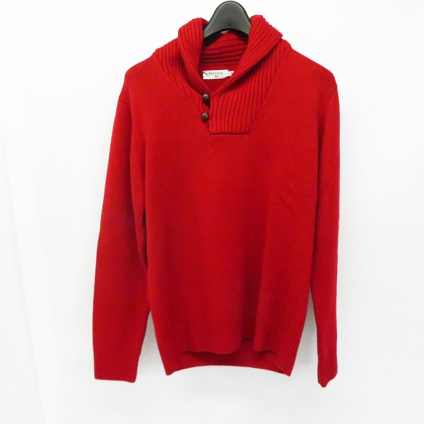 実際に弊社で買取させて頂いたEDIFICE/エディフィス くるみボタン ショールカラー ウールニット 40