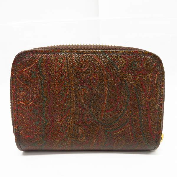 実際に弊社で買取させて頂いたETRO/エトロ ペイズリー柄 ダブルラウンドジップ レザーコンパクト財布の画像 1枚目