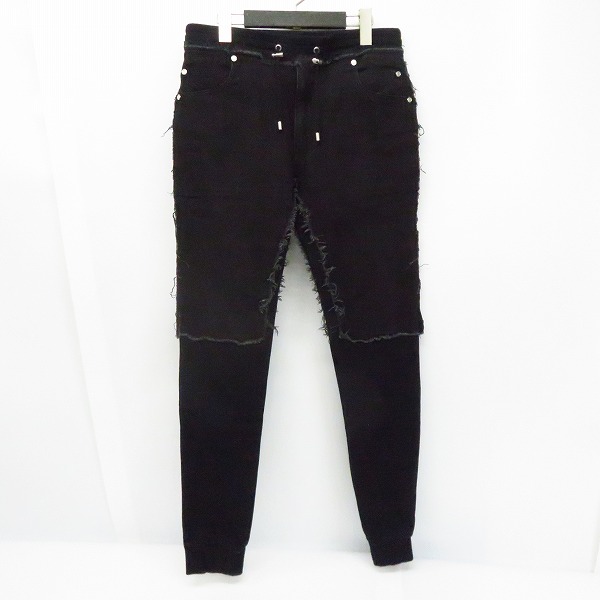 実際に弊社で買取させて頂いたBALMAIN/バルマン 19SS スウェット/デニム ドッキング ジョガーパンツ RH15243D016/M