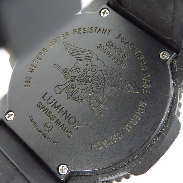 実際に弊社で買取させて頂いたLUMINOX/ルミノックス 腕時計ネイビーシールズ 黒/緑 3050/3950【動作未確認】の画像 3枚目