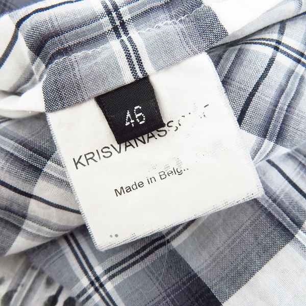 実際に弊社で買取させて頂いたKRIS VAN ASSCHE/クリスヴァンアッシュ ペイント チェックシャツ 46の画像 3枚目