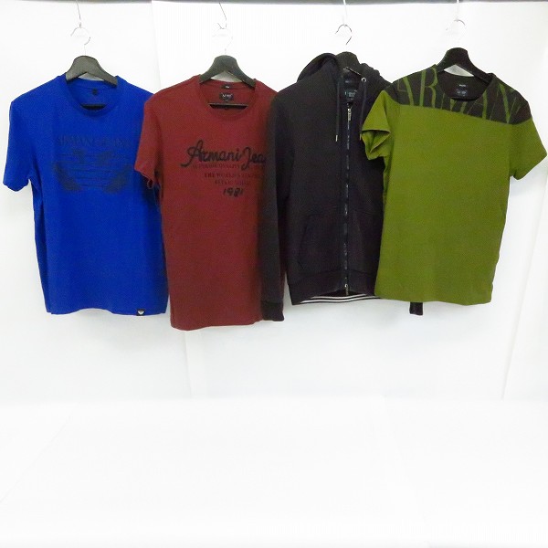 実際に弊社で買取させて頂いたARMANI JEANS/アルマーニジーンズ カットソー/Tシャツ/シャツ/デニムパンツ/パーカー等 8点セットの画像 1枚目