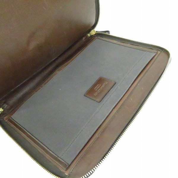 実際に弊社で買取させて頂いたDaniel&Bob/ダニエル＆ボブ クラッチバッグ レザー ラウンドジップ ブラウンの画像 3枚目