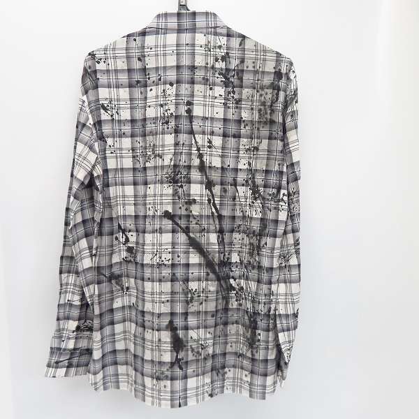 実際に弊社で買取させて頂いたKRIS VAN ASSCHE/クリスヴァンアッシュ ペイント チェックシャツ 46の画像 1枚目