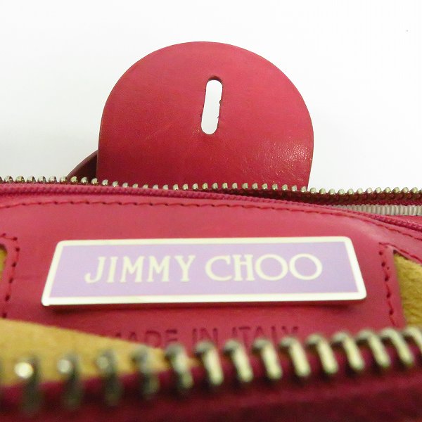 実際に弊社で買取させて頂いた【ショルダー欠品】JIMMY CHOO/ジミーチュウ 鍵チャーム付き ロゴ入り レザー2wayトートバッグの画像 4枚目