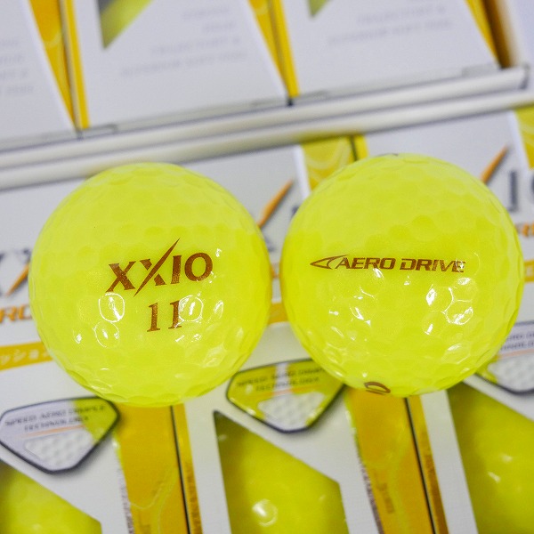 実際に弊社で買取させて頂いた【未使用】DUNLOP/ダンロップ XXIO/ゼクシオ AERO DRIVE ゴルフボール 2ダース パッションイエローの画像 1枚目