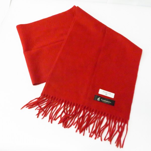 実際に弊社で買取させて頂いたEDIFICE/エディフィス カシミヤ マフラー レッド系 