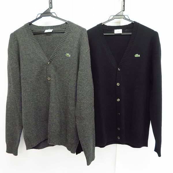 実際に弊社で買取させて頂いたLACOSTE/ラコステ ウールカーディガン/ブラック/グレー/3  2点セット