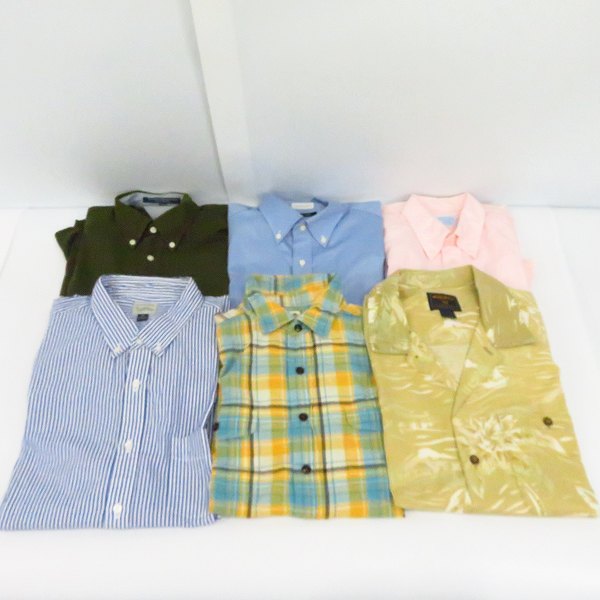 実際に弊社で買取させて頂いたTOMMY HILFIGER/MACKINTOSH PHILOSOPHY他 オープンカラー/ボタンダウン/チェック等 長袖/半袖 シャツ 6点セット