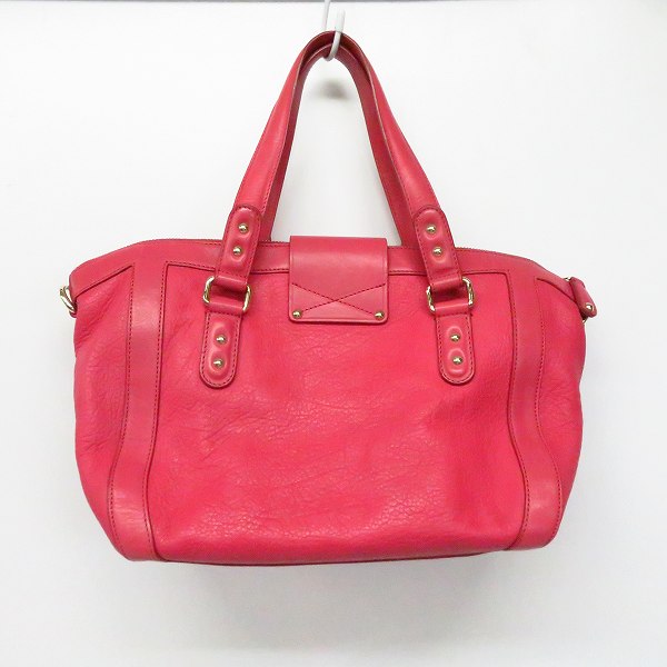 実際に弊社で買取させて頂いた【ショルダー欠品】JIMMY CHOO/ジミーチュウ 鍵チャーム付き ロゴ入り レザー2wayトートバッグの画像 1枚目