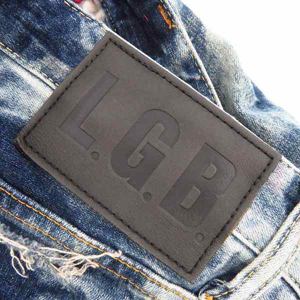 実際に弊社で買取させて頂いたLGB/ルグランブルー S-WOLF-B2D+BR+L 星条旗 クラッシュリペア デニム 30の画像 3枚目