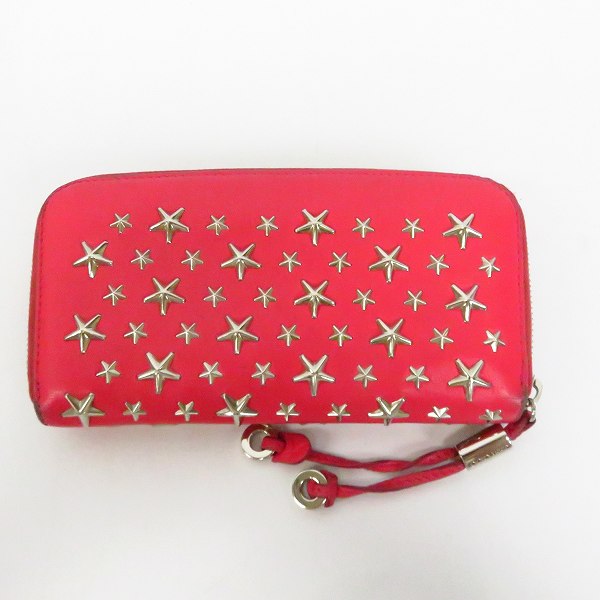 実際に弊社で買取させて頂いたJIMMY CHOO/ジミーチュウ FILIPA スタースタッズ ラウンドファスナー長財布 110324の画像 1枚目
