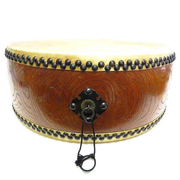 実際に弊社で買取させて頂いた★平太鼓 和太鼓 和楽器 約1尺8寸 台座付の画像 4枚目