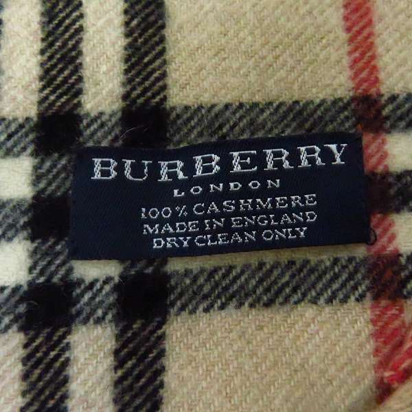 実際に弊社で買取させて頂いたBURBERRY LONDON/バーバリーロンドン カシミア100% チェック柄 マフラー/ストールの画像 1枚目