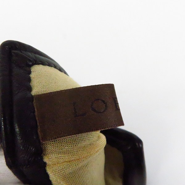 実際に弊社で買取させて頂いたLOEWE/ロエベ レザーグローブ 手袋 ブラックの画像 4枚目