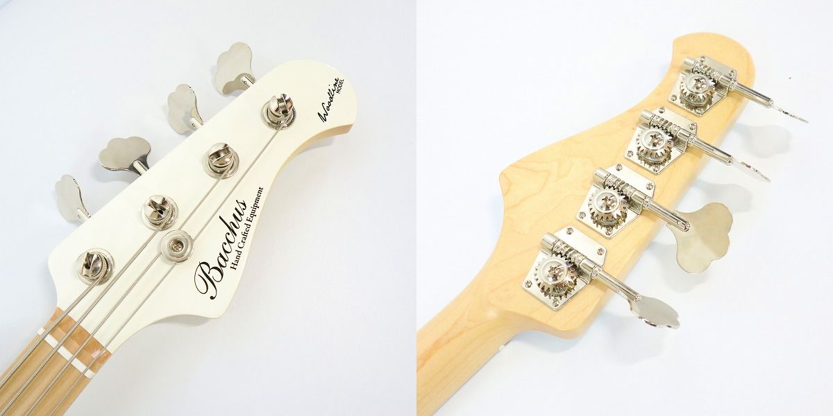 実際に弊社で買取させて頂いた★Bacchus/バッカス WL-42MG AC/M SWH WOODLINE MODEL 4弦 エレキベース ソフトケース付きの画像 3枚目