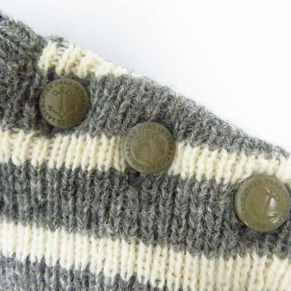 実際に弊社で買取させて頂いたvisvim/ヴィズヴィム ショルダーボタン付きボーダー柄クルーネックセーター ニット/Sの画像 5枚目