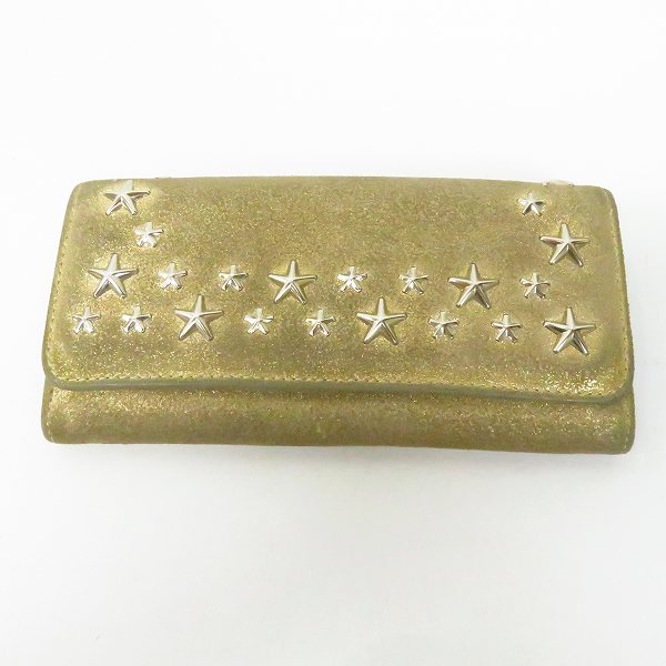 実際に弊社で買取させて頂いたJIMMY CHOO/ジミーチュウ スタースタッズ スウェードレザー 二つ折り長財布