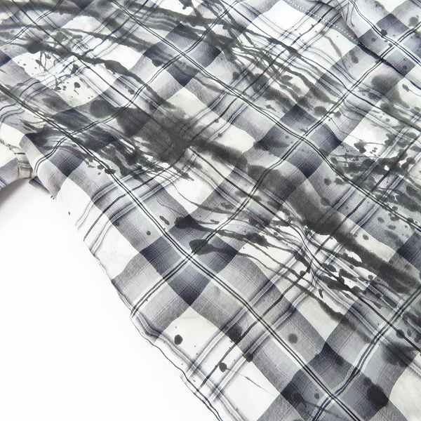 実際に弊社で買取させて頂いたKRIS VAN ASSCHE/クリスヴァンアッシュ ペイント チェックシャツ 46の画像 6枚目