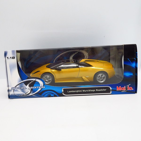 実際に弊社で買取させて頂いたMaisto/マイスト 1/18 Lamborghini Murcielago Roadster/ランボルギーニ ムルシエラゴ ロードスター イエローの画像 6枚目