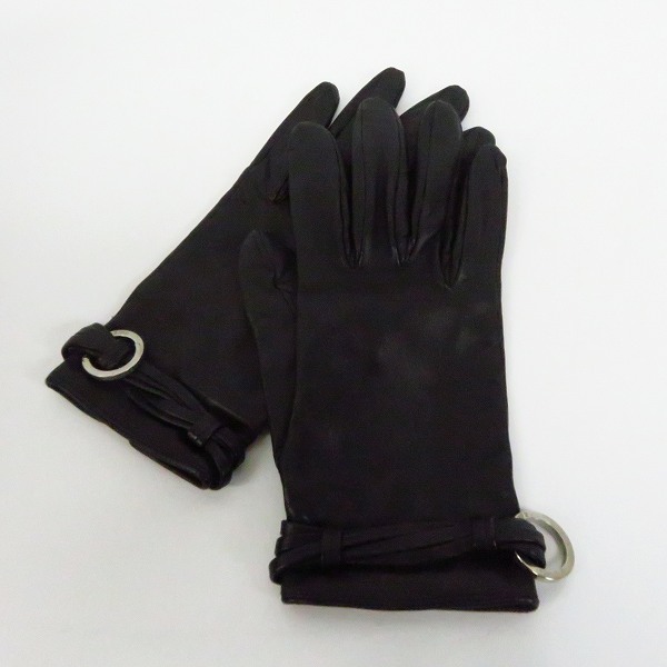 実際に弊社で買取させて頂いたLOEWE/ロエベ レザーグローブ 手袋 ブラック