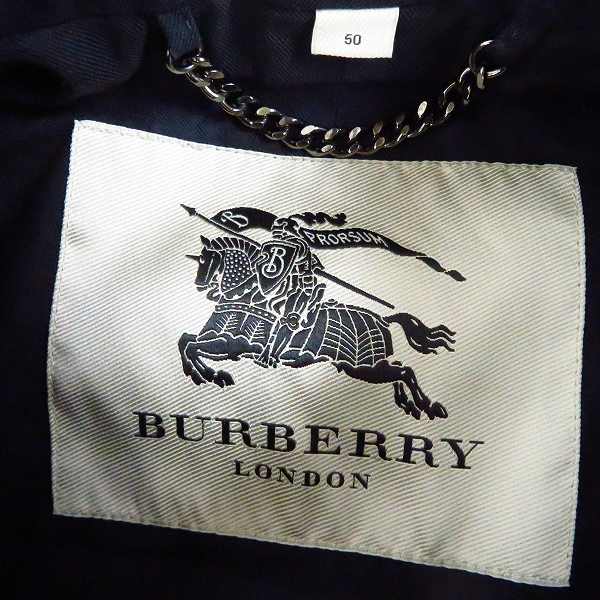実際に弊社で買取させて頂いたBURBERRY LONDON/バーバリーロンドン 裏地チェック柄 ステンカラーコート 50の画像 2枚目