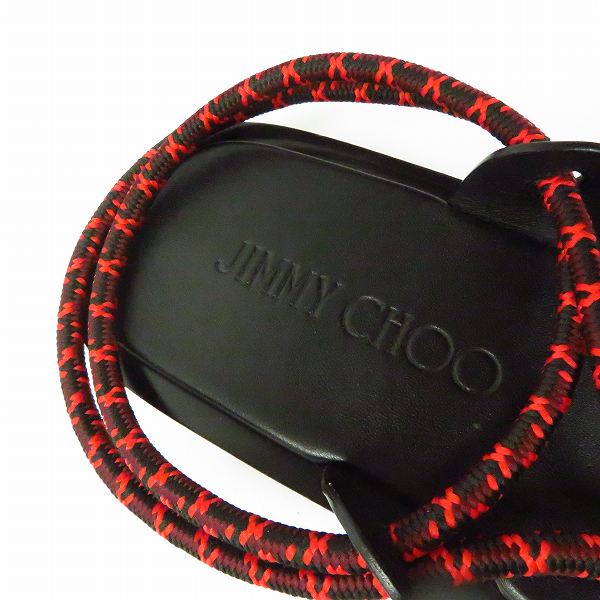 実際に弊社で買取させて頂いたJimmy Choo/ジミーチュウ 19AW ATO コードストラップサンダル 42の画像 4枚目