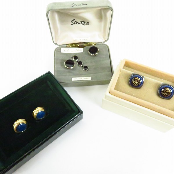 実際に弊社で買取させて頂いたChristian Dior/DOMINIQUE FRANCE/Brooks Brothers/ROYAL COPENHAGEN/STRATTON 等 カフス/ネクタイピン/7点セットの画像 1枚目