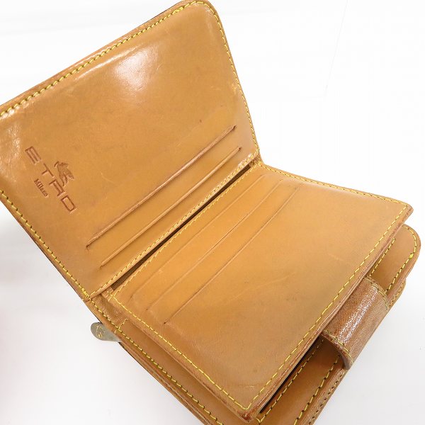 実際に弊社で買取させて頂いたETRO/エトロ ペイズリー柄 ラウンドジップコインケース付き 二つ折り財布の画像 5枚目