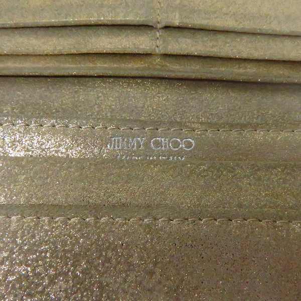 実際に弊社で買取させて頂いたJIMMY CHOO/ジミーチュウ スタースタッズ スウェードレザー 二つ折り長財布の画像 4枚目