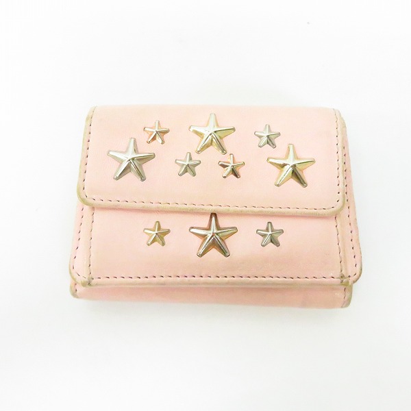 実際に弊社で買取させて頂いたJIMMY CHOO/ジミーチュウ スタースタッズ レザー 三つ折りコンパクト財布